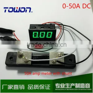 0-50A DC Ammeter With Shunt Resistor Mini Panel Amp Meters Red/Blue/Green LED thumbnail-1
