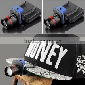 120 Lumens PE LED Headlight 3 Modes Water Resistant Lampe Frontale Headlamp Zoomable Clip-on Cap Hat Head Lamp Light thumbnail-1