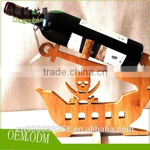 Bamboo Material Made Decorative Single Bottle Wine Rack thumbnail-6