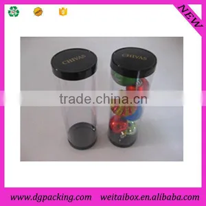 Transparent Plastic Cylinder With Black Caps and Bottom for Small Decoration Ball thumbnail-1