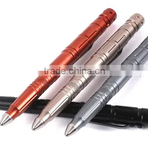 3*LR754 Battery Aviation Aluminum Writing Ballpoint Smooth Surface Tactical Pen Self Defense With Emergency Hammer thumbnail-2