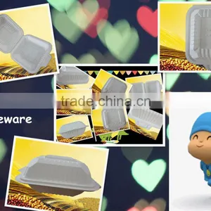 Cornstarch Biodegradable Disposable Take Away Lunch Boxes 1000ml thumbnail-4