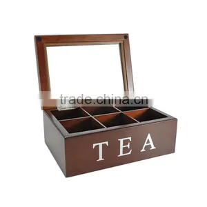 BSCI Certificated Wooden Tea Box With Glass Top Quality Choice thumbnail-2