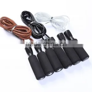 Wholesale Fitness Gym Leather Jump Rope Cross Fit Skipping Rope Speed Aerobic Exercise Jump Rope thumbnail-1