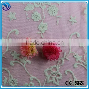 Popular Nylon Net Lace Embroidery Scallop Double Borders Fabric for Lady Dress thumbnail-2