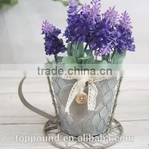 Cup and Saucer Decorative Metal Flower Pot thumbnail-2