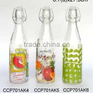 CCP701AK5 Round Glass Water Bottle With Decal Printing thumbnail-1