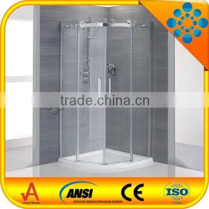 High Quality 8mm Flat and Curved Tempered Safety Glass for Shower Enclosure and Bathroom Manufacturer With Drilling Holes thumbnail-3