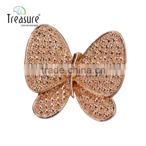 Engagement Jewelry Orange and Black Alloy Butterfly With Rhinestone Jewelry for Lady thumbnail-1