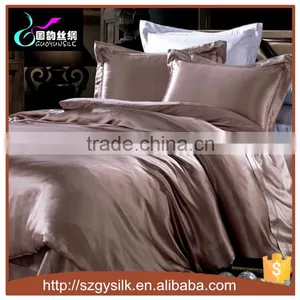 Whole Sale Luxury Silk Satin Pure Dyed Bedding Set Duvet Cover thumbnail-3