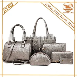 China Wholesale Handbags 2016 Woman Fashion 6 Pieces Leather Handbag Set thumbnail-1