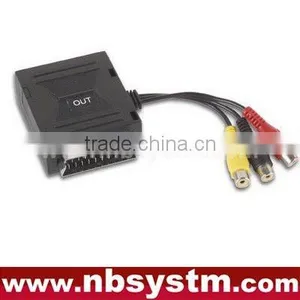Breakout Box Scart Male to 3 RCA Female Cable Adapter thumbnail-1