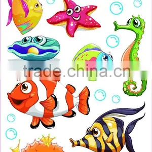 Fish World Printing Cartoon DIY Removable Adhesive Sticker thumbnail-1