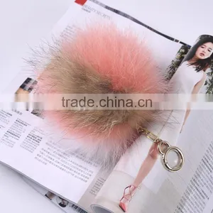 2016/2017 Women`s Bag Charm Raccoon Fur Pompoms Keychain Multi Color Fur Pompoms Quality Choice thumbnail-4