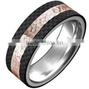 Fashion Generous New Design Carbon Fiber Finger Ring Tungsten Carbide Jewelry Titanium Ring thumbnail-2