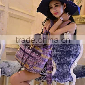 Promotional Fashion Canvas Purple Bag Grils Backpack thumbnail-1