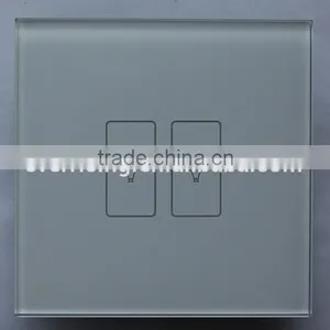 New Design HY302HD 2 Gang Top Quality Glass Screen Wall Touch Switch With Indicator Light thumbnail-1