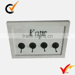 Vintage White Wooden Key Hooks thumbnail-3