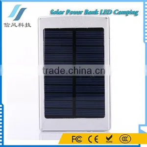 6000mAh Two-sided Dual-USB Solar Power Bank LED Torch Light for IPhone Silver thumbnail-2