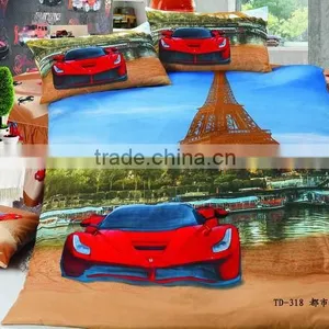 100% Cotton Carton Bed Sheet Children Kids Bedding Set,city Life thumbnail-1
