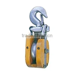 WITH EYE SELF LOCKING WOODEN SHELL SNATCH BLOCK thumbnail-1
