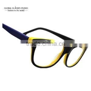 New Colorful Young Cool Unisex Squared Fashion Design Glasses Frame Clean Lens Acetate Eyeglasses Optical Eyewear 51BG24011 thumbnail-5