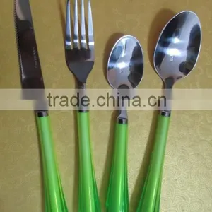 24PCS Stainless Steel Dining Set With Plastic Handle - KX-P024 PS thumbnail-2