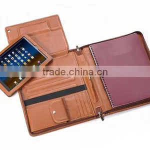 High Quality Leather Document Portfolio Folder With Holder for Tablet and Mobile Phone thumbnail-4