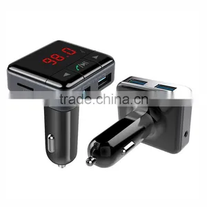 BC12 Dual USB Car Charger Bluetooth FM Transmitter Kit With APP Function, Support LCD Display / TF Card Music Play / Hands-free thumbnail-3