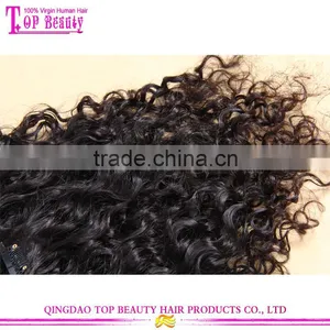 Qingdao Top Quality Loose Curly Virgin Malaysian Clip in Human Hair Extensions thumbnail-4