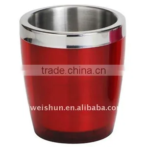 Colorful Round Double -wall Stainless Steel Ice Bucket thumbnail-1