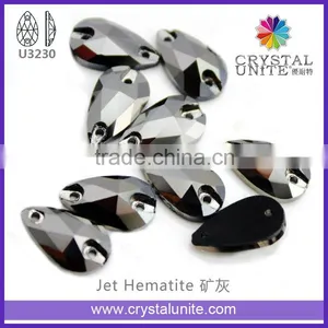 Jet Hematite Machine Cut Sew-on Stone U3230 for Shoes thumbnail-1
