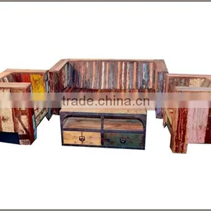 Reclaimed Wood Industrial SOFA SET ,Wood Industrial Sofa Sent thumbnail-1