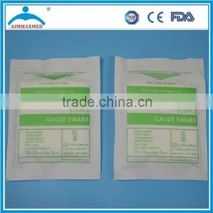 Sterile 100%cotton X-ray Detectable Absorbent Green Blue 2''x2'' 3''x3'' 4''x4'' 4ply 8ply 12ply 16ply Gauze Sponge Gauze Swab thumbnail-1