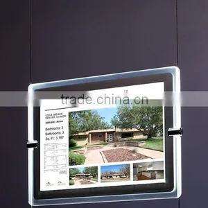 New Invention Real Estate Acrylic Light Poster Folders Portrait Window Signs Cable Led Displays thumbnail-6