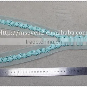 Wholesales Fancy Acrylic Beaded Collar Garment Accessories Ladies Fashion Beaded Neck Lace Collar Trim thumbnail-2