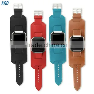 High Quality Cuff Bracelet Watchband Leather Strap For Fitbit Blaze Smart Watch thumbnail-1