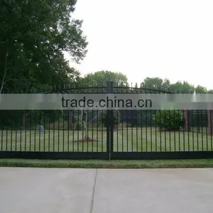 Metal Security Gate/ Luxury Swing Wrought Iron Gate Metal Gate With Arch Design thumbnail-1