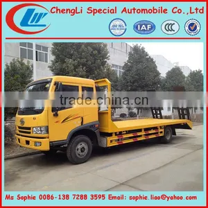 FAW Machine Transport Trucks,flat Bed Truck for Transporting Bulldozer thumbnail-1