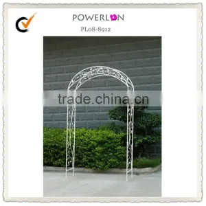 Ornate White Metal Wire Garden Arch thumbnail-1