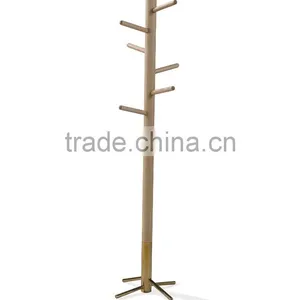 Fashion Simple Designs Light Stainless Steel Modern Wood Coat Rack thumbnail-1