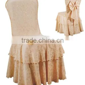 Hot Sell ! Romantic Banquet Spandex Skirt Dining Chair Cover for Sale thumbnail-1