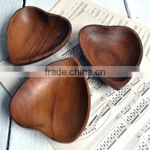 Decorative Heart Wooden Bowl thumbnail-1