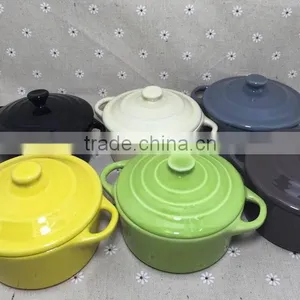 Stocked Ceramic Soup Pot Milk Pot Bakeware Bowl With Handle thumbnail-2