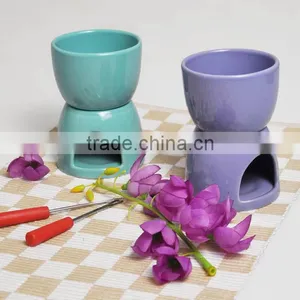 Ceramic Solid Colored Fondue Sets With Forks thumbnail-1