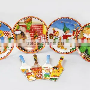 12" Cake Plate With Christmas Decal and Server thumbnail-1
