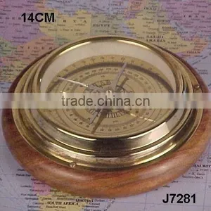 Compass Made in Brass With Wooden Base thumbnail-1