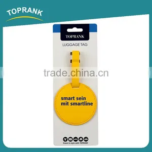 Toprank New Design Personized Customized Colorful Round Shaped Pu Luggage Tag Travel Baggage Tag For Promotion thumbnail-2