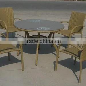 Aluminum Frame Rattan Coffee Set With Round Table thumbnail-4