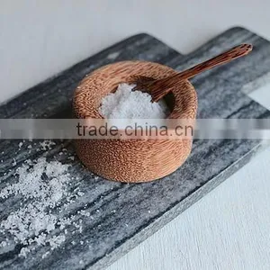 Natural Coconut Wood Salt Cellar/mini Coconut Spoon/ Condiment Set thumbnail-1